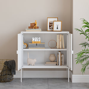 Sideboard Castelli 82,5 x 80 x 40 cm Biały Stal [en.casa]
