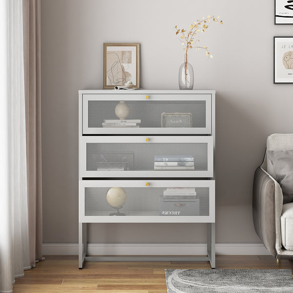 Szafka biurowa Sund z 3 szufladami 105x80x40 cm Szara [en.casa]