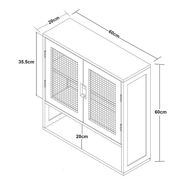 Szafka łazienkowa Tervola 60x60x20 cm czarna/bambus [en.casa]