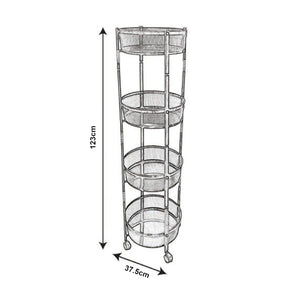 Wózek Sørreisa z 4 poziomami 123xØ375cm Biały [en.casa]