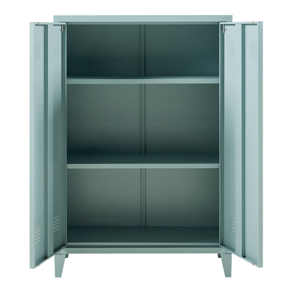 Szafka metalowa Oripää 110x75x33 cm szaroniebieska [en.casa]