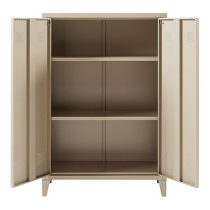 Metalowa szafka Oripää 110x75x33 cm kolor camel [en.casa]