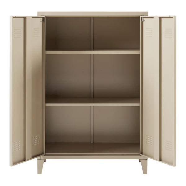 Metalowa szafka Oripää 110x75x33 cm kolor camel [en.casa]
