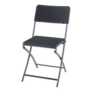 Zestaw krzeseł składanych Mark 2-częściowy rattan, czarny [en.casa]