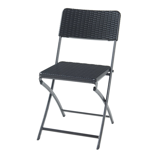Zestaw krzeseł składanych Mark 2-częściowy rattan, czarny [en.casa]