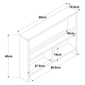 Półka ścienna Piteå 60x105x45cm biała [en.casa]