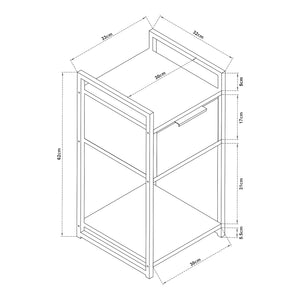 Stolik boczny Namsskogan 62x33x32cm orzechowy wygląd [en.casa]
