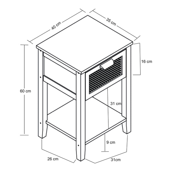 Stolik nocny Leirfjord 60x40x35 cm bambus natura [en.casa]