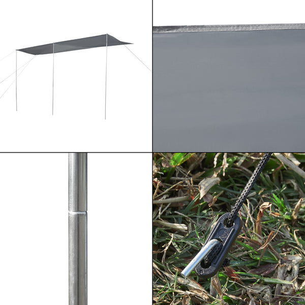 Przedsionek do przyczepy kempingowej Beuningen 400x240x235 cm Szary [pro.tec]