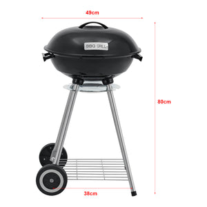 Apricena grill okrągły 80x49x47cm czarny [casa.pro]