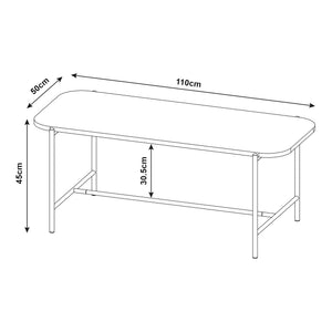 Stolik kawowy Samnanger 110x50x45cm czarny [en.casa]