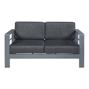2-osobowa sofa ogrodowa Avise aluminium ciemnoszara [casa.pro]