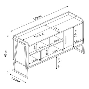 Szafka pod telewizor Storfjord 120x34x63 cm czarna [en.casa]