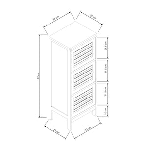 Szafka boczna z 3 drzwiami Ypäjä 82x33x27 cm bambus [en.casa]
