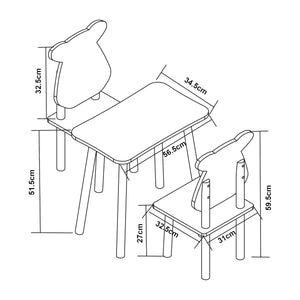 Fotelik dziecięcy Panjang z motywem misia biały [en.casa]