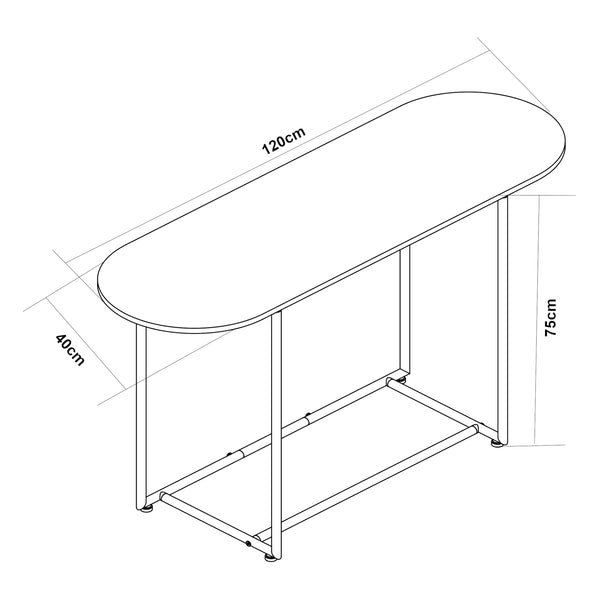 Stolik konsolowy Nordfron 120x40x75 cm marmur, biały [en.casa]