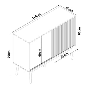 Kredens Landskrona 115x40x90 cm dąb [en.casa]