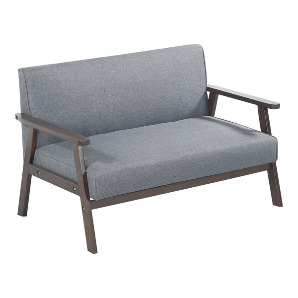 Sofa 2-osobowa tapicerowana Kinda 121x69x75 cm szara [en.casa]