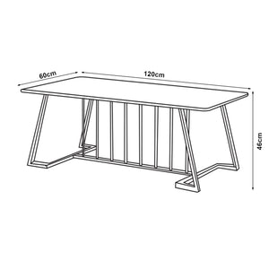 Stolik kawowy Nospoo 120x60x46 cm marmurowy wygląd, czarny [en.casa]