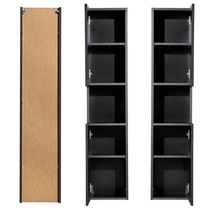 Szafka wysoka Newport 140x30x25 cm czarna [en.casa]
