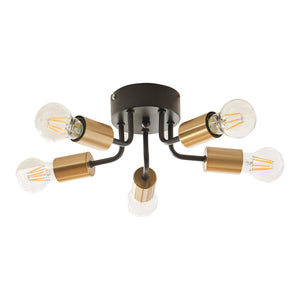 Lampa sufitowa Barrow czarny/złoty [lux.pro]