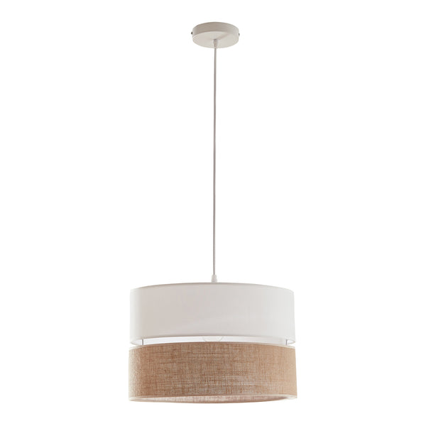 Lampa wisząca Barton o wyglądzie bieli i lnu [lux.pro]