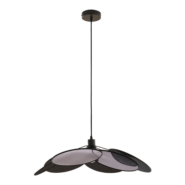 Lampa wisząca Blackwood czarny metal/tekstylia [lux.pro]