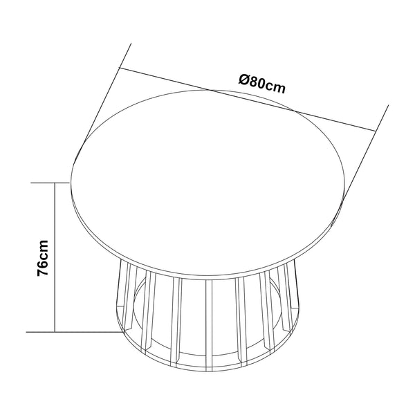 Stół jadalniany Lensuu 76x Ø80 cm [en.casa]