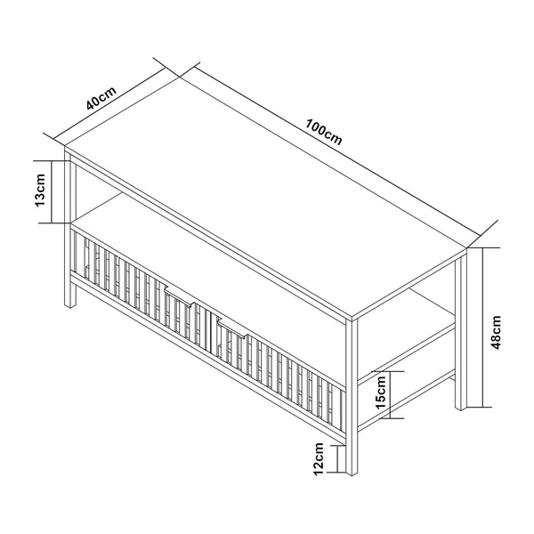 Stolik kawowy Luniehti 100x40x48 cm czarny/natura [en.casa]