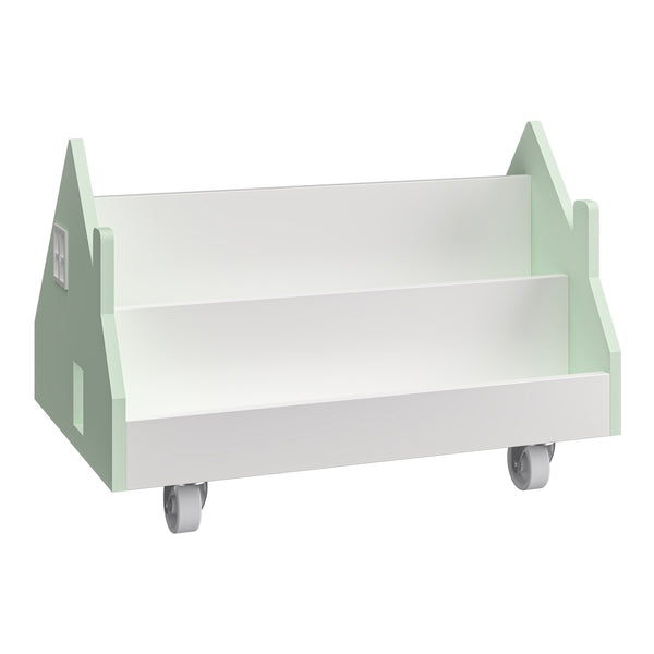Mobilna półka dziecięca Vipsali 50x33x34 cm miętowa zieleń/biała [en.casa]