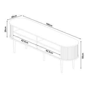 Szafka pod telewizor Mapia 166x40x55 cm orzech [en.casa]