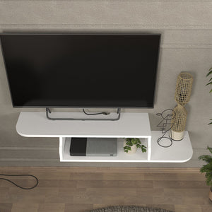 Wisząca szafka RTV Kershaby 120x30x19 cm biała [en.casa]