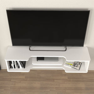 Wisząca szafka RTV Yrela 120x30x26 cm biała [en.casa]
