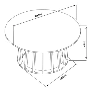 Stolik kawowy Buzzard Ø90x45 cm czarny/betonowy [en.casa]