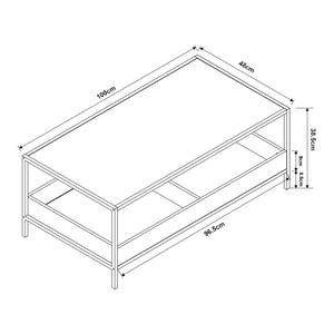 Stolik kawowy Belana 100x48x39 cm czarny/dębowy [en.casa]