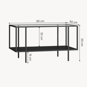 Stolik kawowy Nynna 90x50x50 cm czarny [en.casa]