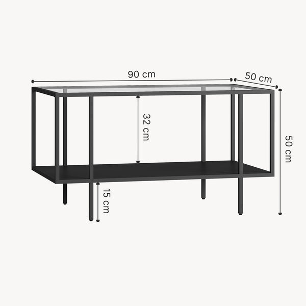 Stolik kawowy Nynna 90x50x50 cm czarny [en.casa]