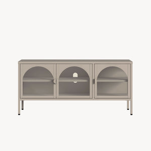 Witryna-komoda Klippestad stal 118x35x55 cm kolor wielbłądzi [en.casa]