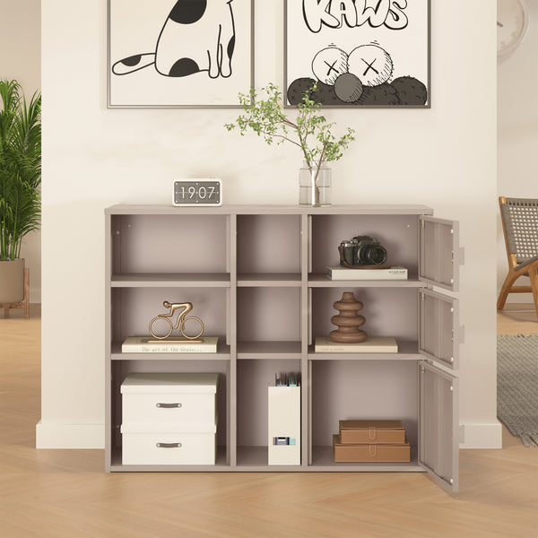 Szafa na akta Kliri stalowa 100x32x81 cm kolor wielbłądzi [en.casa]