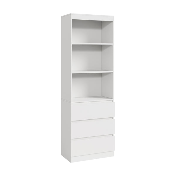 Regał Les z 3 szufladami 180x60x35 cm Biały [en.casa]