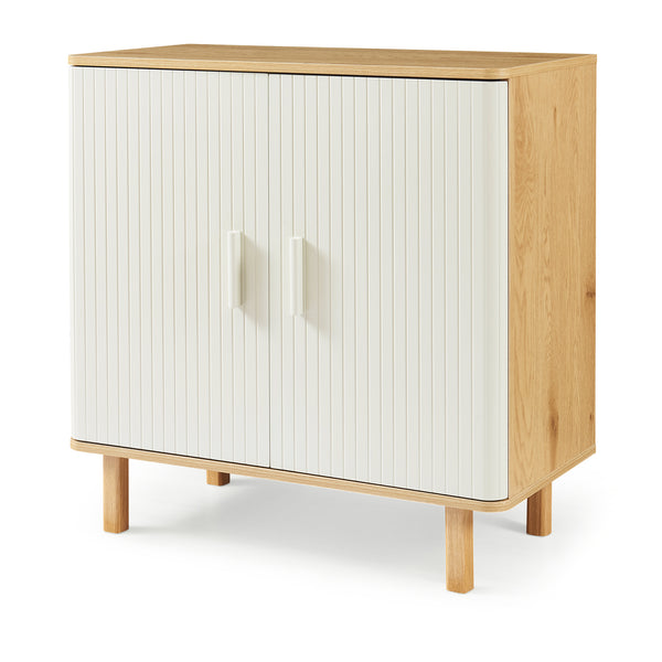 Kredens Ferrersp z 2 drzwiczkami 80x80x40 cm dąb/kolory piasku [en.casa]