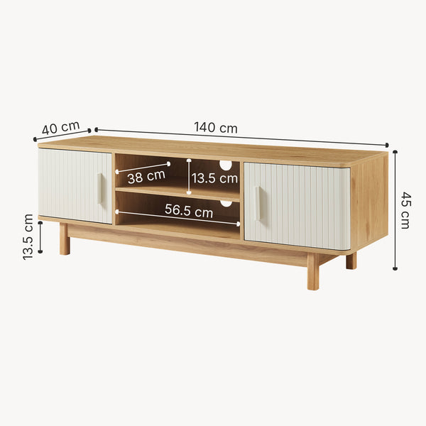Szafka pod TV Ferrersp z 2 drzwiami 140x40x45 cm dąb/kolory piasku [en.casa]