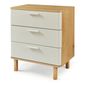 Komoda Ferrersp z 3 szufladami 70x60x40 cm dąb/kolory piasku [en.casa]
