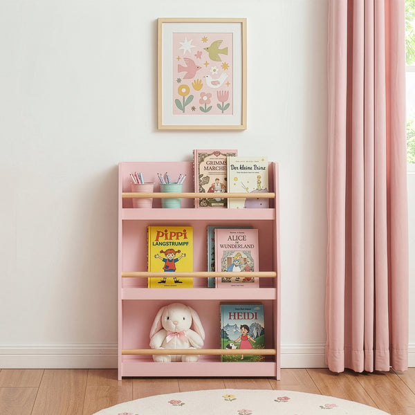 Regał na książki dla dzieci Virer 78x60x18 cm Różowy [en.casa]