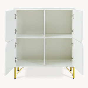 Sideboard Reyri 90x80x35 cm Biały/Złoty [en.casa]