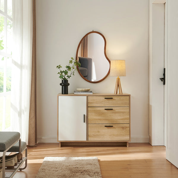 Kredens Kenta 100x35x72 cm Sonoma-dąb optyka/Biały [en.casa]