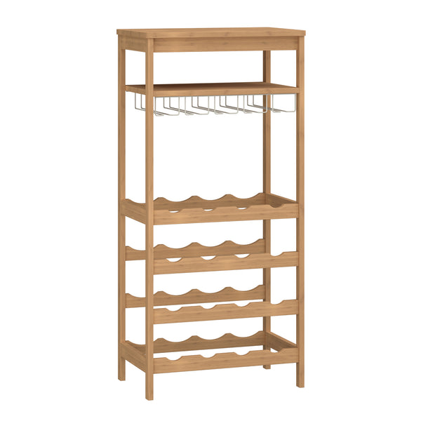 Regał na wino Fillby 100x47x29 cm bambus naturalny [en.casa]