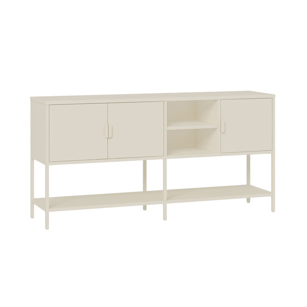 Sideboard Kliri stal 160x40x80 cm kremowobiały [en.casa]