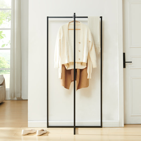 Stojak na ubrania Norjad 160x80x41 cm metal czarny [en.casa]