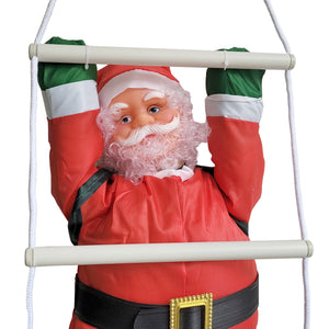 [en.casa]® Mikołaj na drabinie dekoracja świąteczna 90 cm